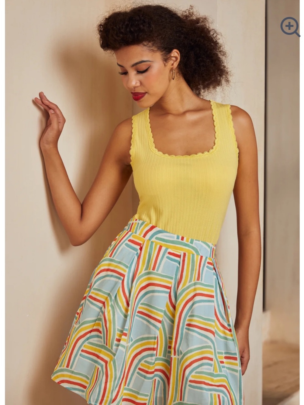 NWT! Modcloth “The Charm School Tank”! Vintage Style Ribbed Lace Trim!